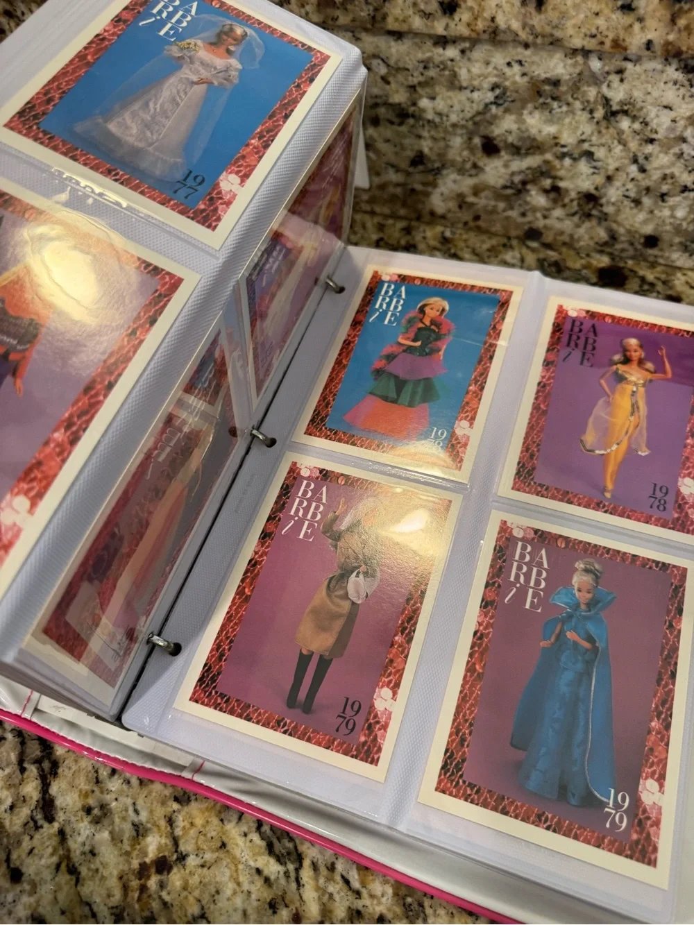 Barbie trading card lot with album